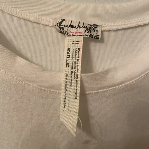 Free People Medium White Tee Shirt Bodysuit - Picture 2 of 7